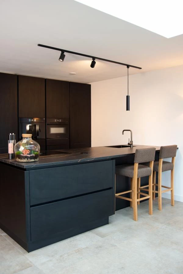 Lucide TRACK FLORIS pendant - 1-circuit Track lighting system - 1xGU10 - Black (Extension) - atmosphere 5